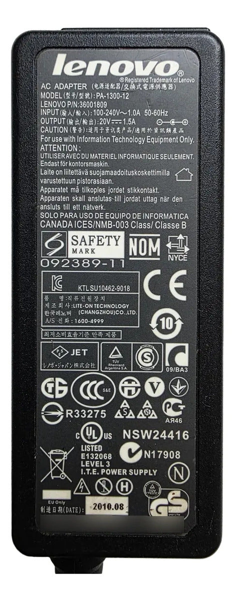 Cargador Lenovo 30w 5.5mm*2.5mm Pa-1300-12 (USADO)