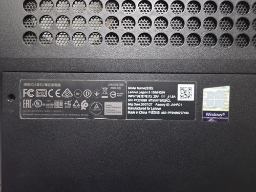 Carcasa Base Lenovo Legion 5-15imh05h 5-15arh05h 5-15imh05 (usada)