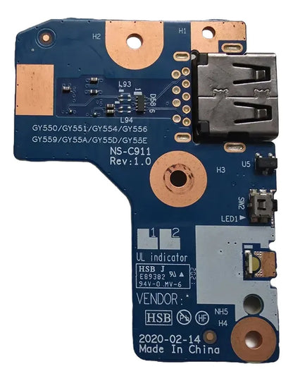 Placa Usb Lenovo Legion 5-15imh05h 5-15arh05h 5-15imh05 (usada)