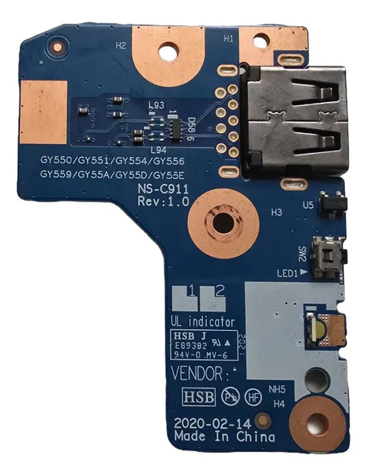 Placa Usb Lenovo Legion 5-15imh05h 5-15arh05h 5-15imh05 (usada)