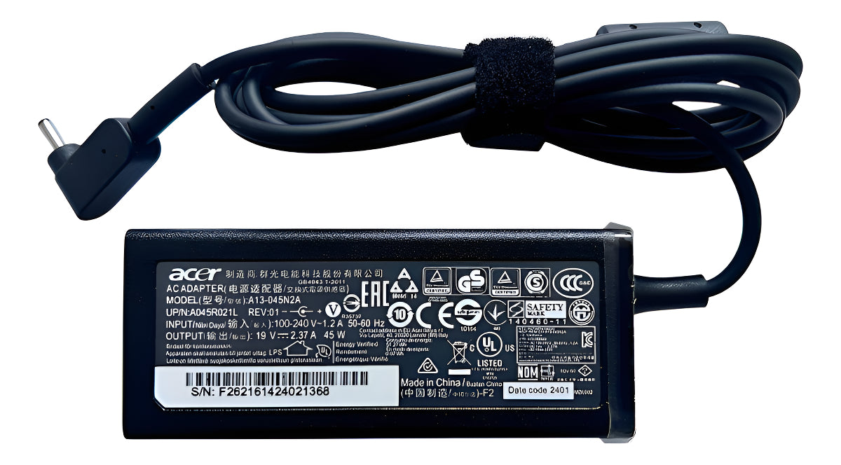 Cargador Acer 45w Punta Fina 3.0 X 1.1 Mm